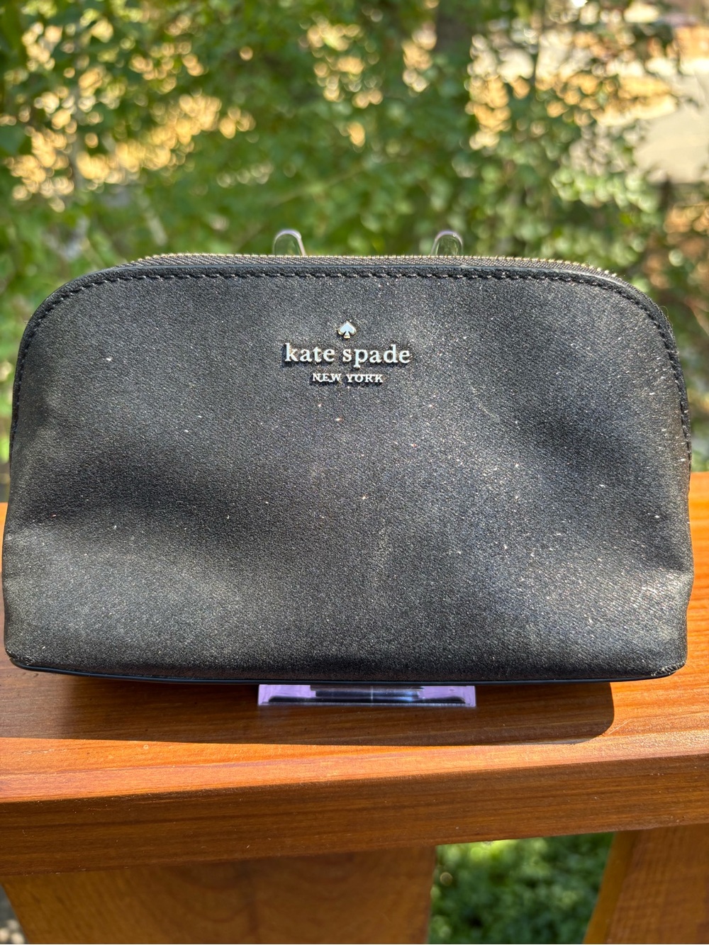 kate spade Black shimmer Zip Cosmetic Case